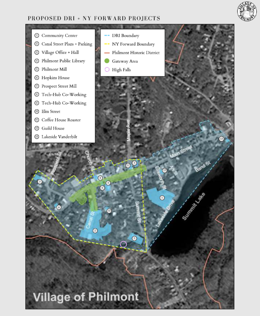 Map showing marked out area.